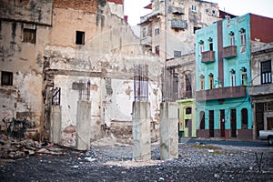 Crumbling Building Site in Havana, Cuba