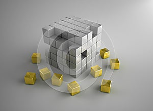 Crumbling gold and silver