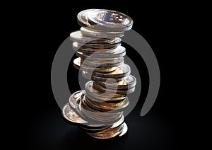 Crumbling Litecoin Coin Stack