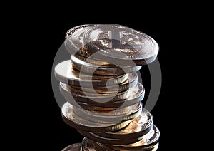 Crumbling Litecoin Coin Stack