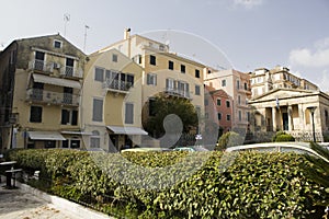 Crumbling old buildings in Corfu
