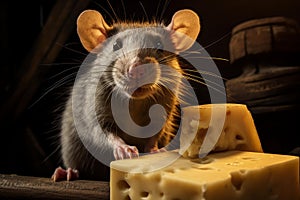 Crumbly Rat cheese. Generate Ai