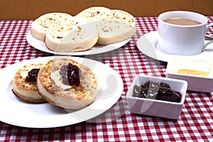 Crumpets and jam