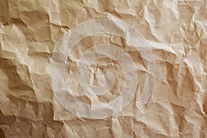 Crumple brown paper texture background.