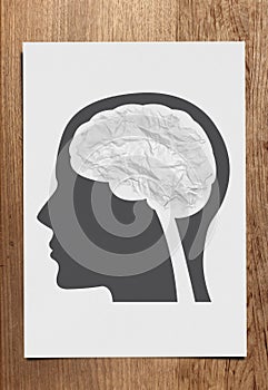 Crumple paper brain concept