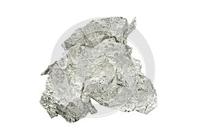 Crumpled aluminum foil isolated