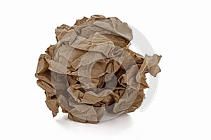Crumpled ball of brown paper
