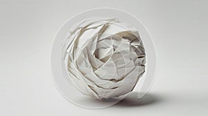 Crumpled ball of paper on white background