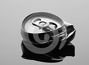 Crumpled beverage can