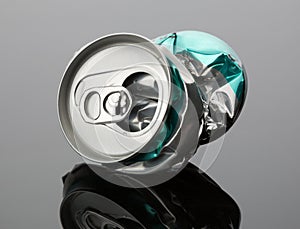 Crumpled beverage can