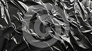 Crumpled Black Fabric Abstract Texture