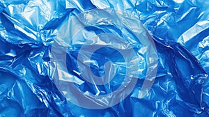 Crumpled Blue Plastic Bag Texture