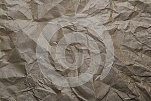 crumpled brown kraft paper. background
