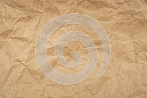 Crumpled brown paper texture vintage background