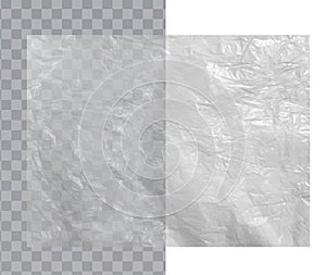 Crumpled Cellophane Plastic Vector Sheet