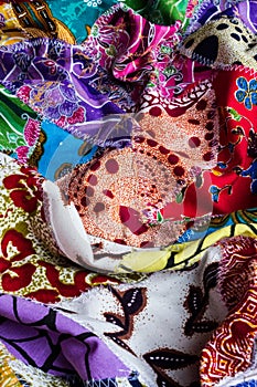 Crumpled collage various fabric