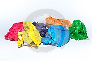 Crumpled colored paper