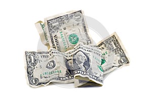 Crumpled dollars