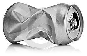 Crumpled empty can