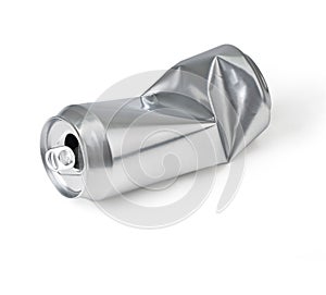 Crumpled empty can