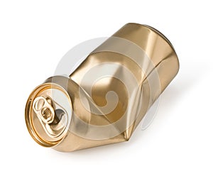 Crumpled empty can