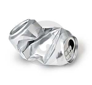 Crumpled empty can