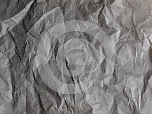 Crumpled gray paper. Paper texture. copy spase, top view