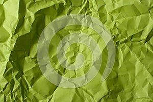 Crumpled green paper