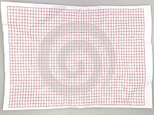 Crumpled grid scale paper