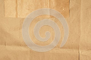 Crumpled kraft paper or cardboard texture for background