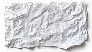 Crumpled kraft paper sheet isolated on white, top view