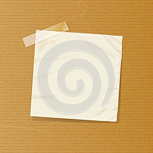 Crumpled note on brownpaper