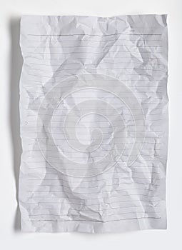 Crumpled note paper