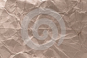 Crumpled old kraft paper, texture, background