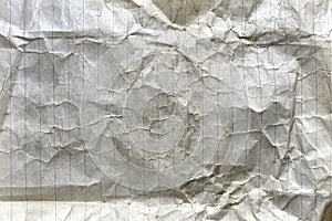 Crumpled old lined white paper