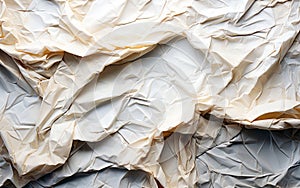 Crumpled paper background. Beige paper texture