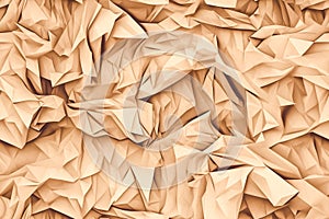 crumpled paper background close up. Generative AI