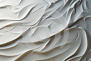 Crumpled paper ball creates abstract texture on white