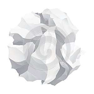 Crumpled paper ball icon. Realistic garbage, bad idea symbol, crushed piece of paper. Throw rumple grunge sheet. Mistake