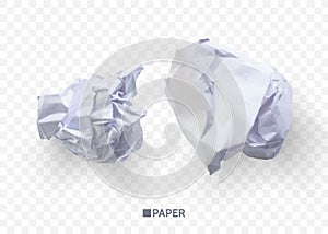 Crumpled paper ball. isolated on transparent background. vector illustration for businnes concept, banner, web site and