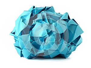 crumpled paper ball on the white background