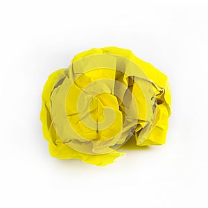Crumpled Paper ball on white background