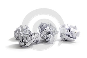 Crumpled paper ball on white background