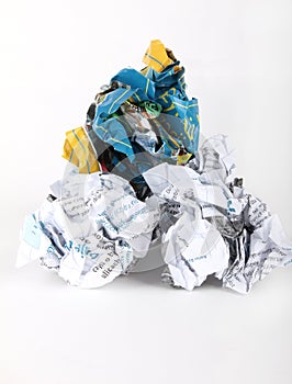 crumpled paper balls