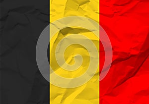 Crumpled paper Belgium flag