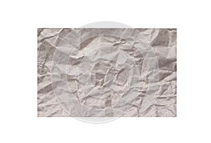 Crumpled paper brown texture wrinkle patterns isolated on white background,clipping path