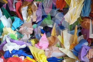 Crumpled paper cranes