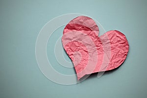 Crumpled paper heart