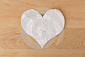 Crumpled paper heart