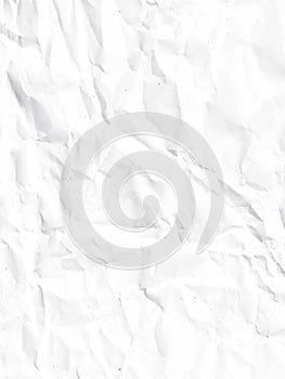 crumpled paper in white color. realistic creased paper page. wrinkled background material.